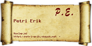 Petri Erik névjegykártya